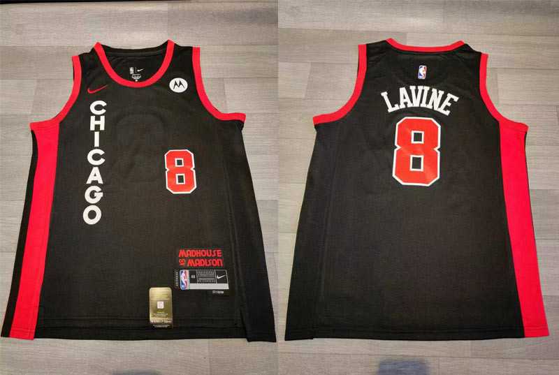 Bulls 8 Zach LaVine Black Nike 2023-24 City Edition Swingman Jersey->milwaukee bucks->NBA Jersey